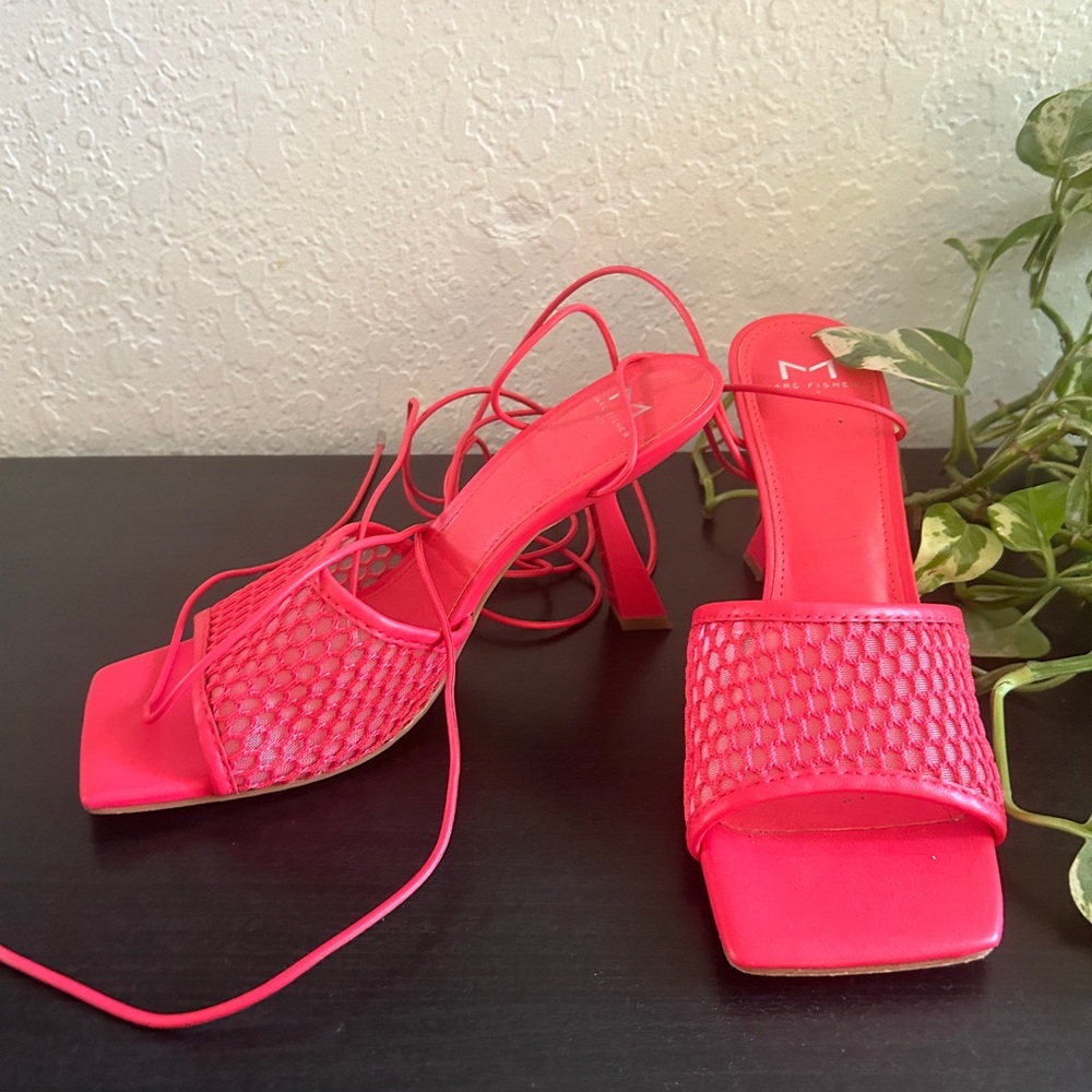 Vibrant Pink Tie up Heels